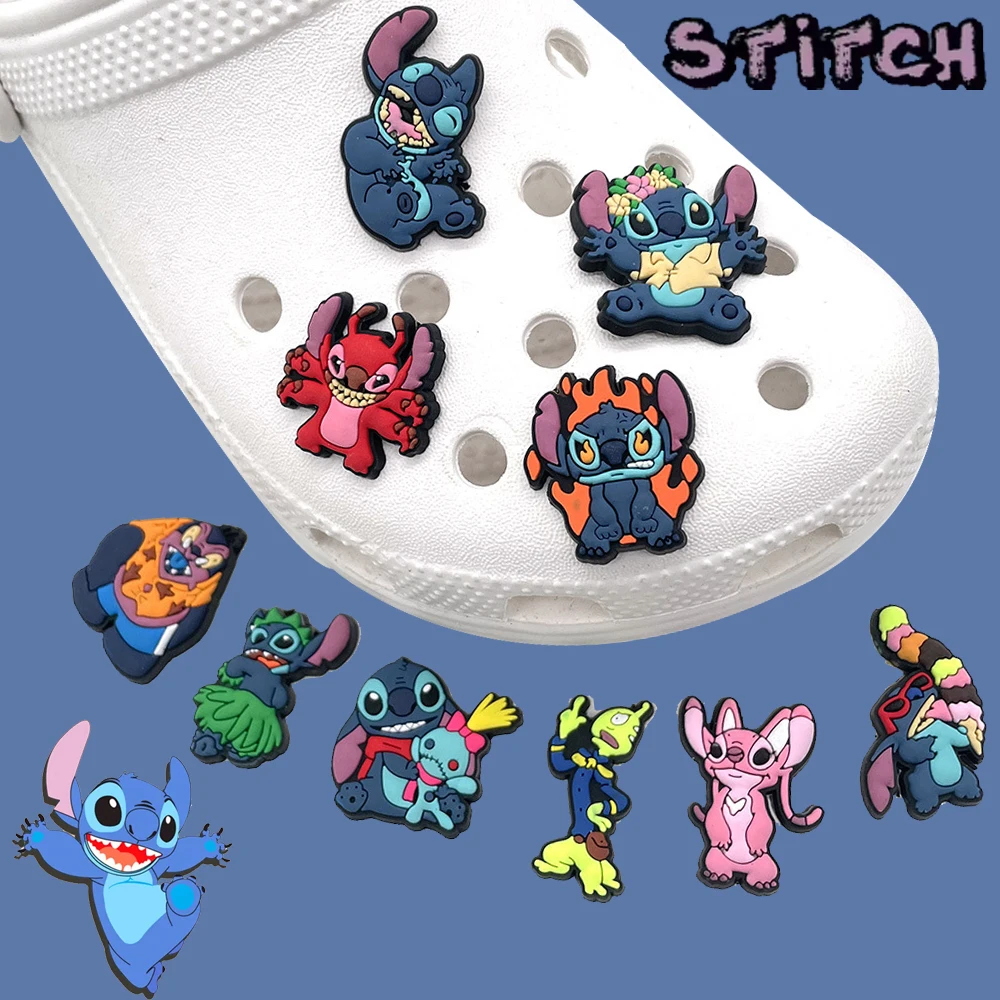 Potdemiel 1Pc Disney Stitch jibz PVC Croc Charms Shoe Charms