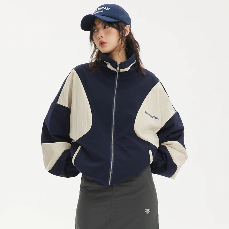 

Spring Autumn Retro Campus Fashion Jacket for Men Women Streetwear Loose Casual Sports Vintage Bomber Jacket Couple Coat
