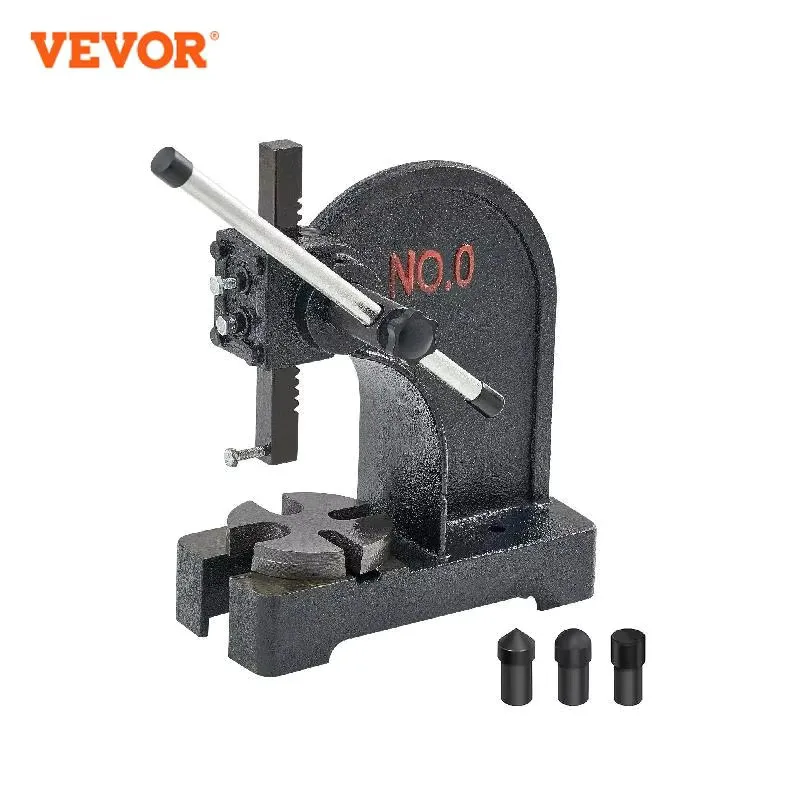 VEVOR Arbor Press 0.5/1/3 T Manual Arbor Press Cast Iron Heavy-duty Manual Desktop Precision Hand for Stamping