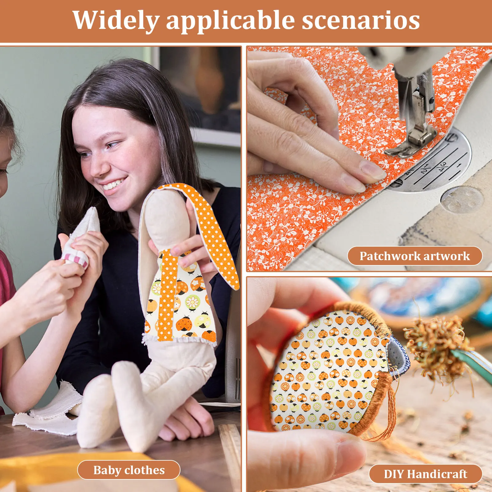 14/56Pcs Cotton Fabric Printed Cotton Fabric Sewing Soft Fabrics Bundle 25cm/50cm Quilting Fabrics for DIY Quilting Doll Clothes