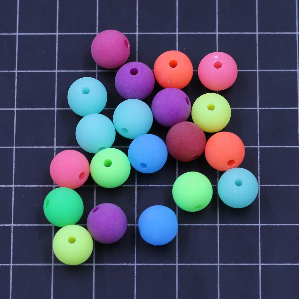 500Pcs Mixed Colorful Frosted Round Acrylic Spacer Beads For Charms Necklaces Fashion Craft Jewelry DIY Accessoreis 10mm