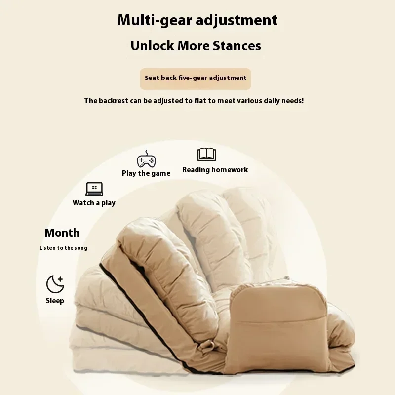 Back Balcony Large Chair Foldable Chair Lounge Sofa Living Room Single Recliner 2025 Foldable Lazy Sofa Bedroom Tatami Sets Bed