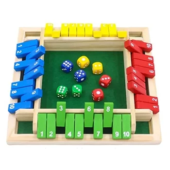 4-Player Wooden Shut the Box Game – Dice Board Game for Family & Kids 1