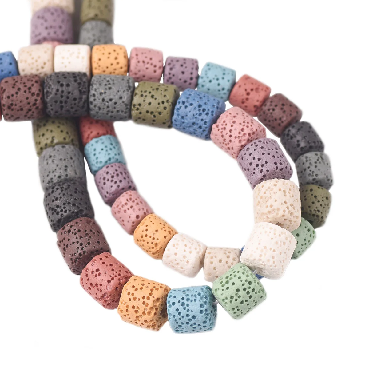 580 Perline Lavica Nera 6 Mm - Pietra Vulcanica Naturale, Foro 1.5 Mm, Fai Da Te - Foto 2