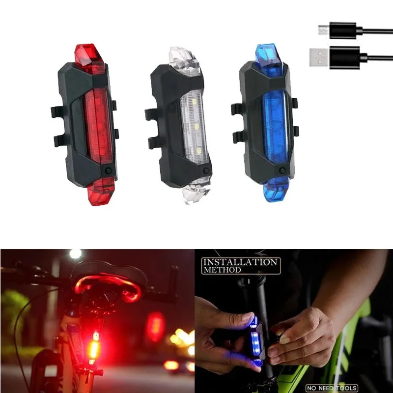 4 Pack Bike Lights Front & Back - USB-C Rechargeable Waterproof Bicycle Lights For Night Cycling