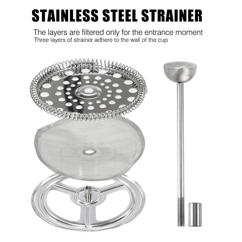 Lixada 750ml Titanium Coffee Cup Mug French Press Pot Coffee Maker with Lid Outdoor Camping Cooking Pot