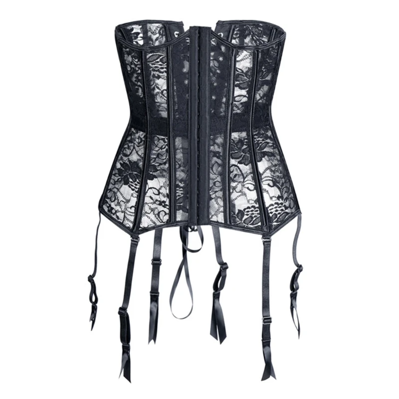 

Lace Corset Bodysuit For Women Wrist Cincher Tube Top Slim Lace Boned Lace Up Corset Steel Bones Body Shapers Girdles