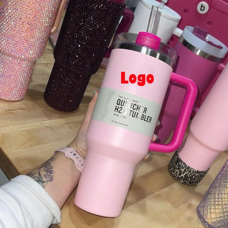 

Same 1:1 LOGO Quencher H2.0 Stainless Steel 40oz Tumbler with Handle Insulated Tumbler Car Travel Mug Vacuum Flow Coffee cup