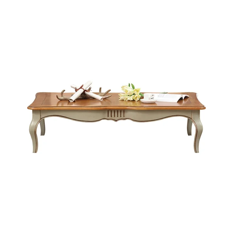 

Xl Xiaomei Style Solid Wood Tea Table Two-Color Sofa Tea Table European Style Furniture