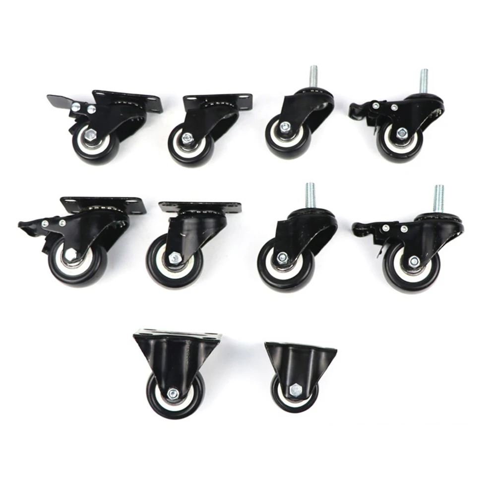 3PCS Directional Foot Wheel Versatile Braking Foot Wheel Innovative Top Choice Handcart Black With Brake