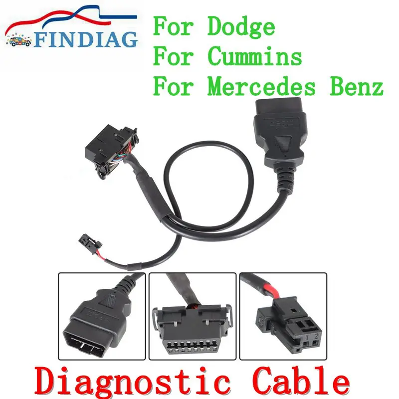 

OBD2 адаптация оригинального автомобильного разъема OBD Удлинительный кабель для Dodge для Cummins для диагностического кабеля Mercedes
