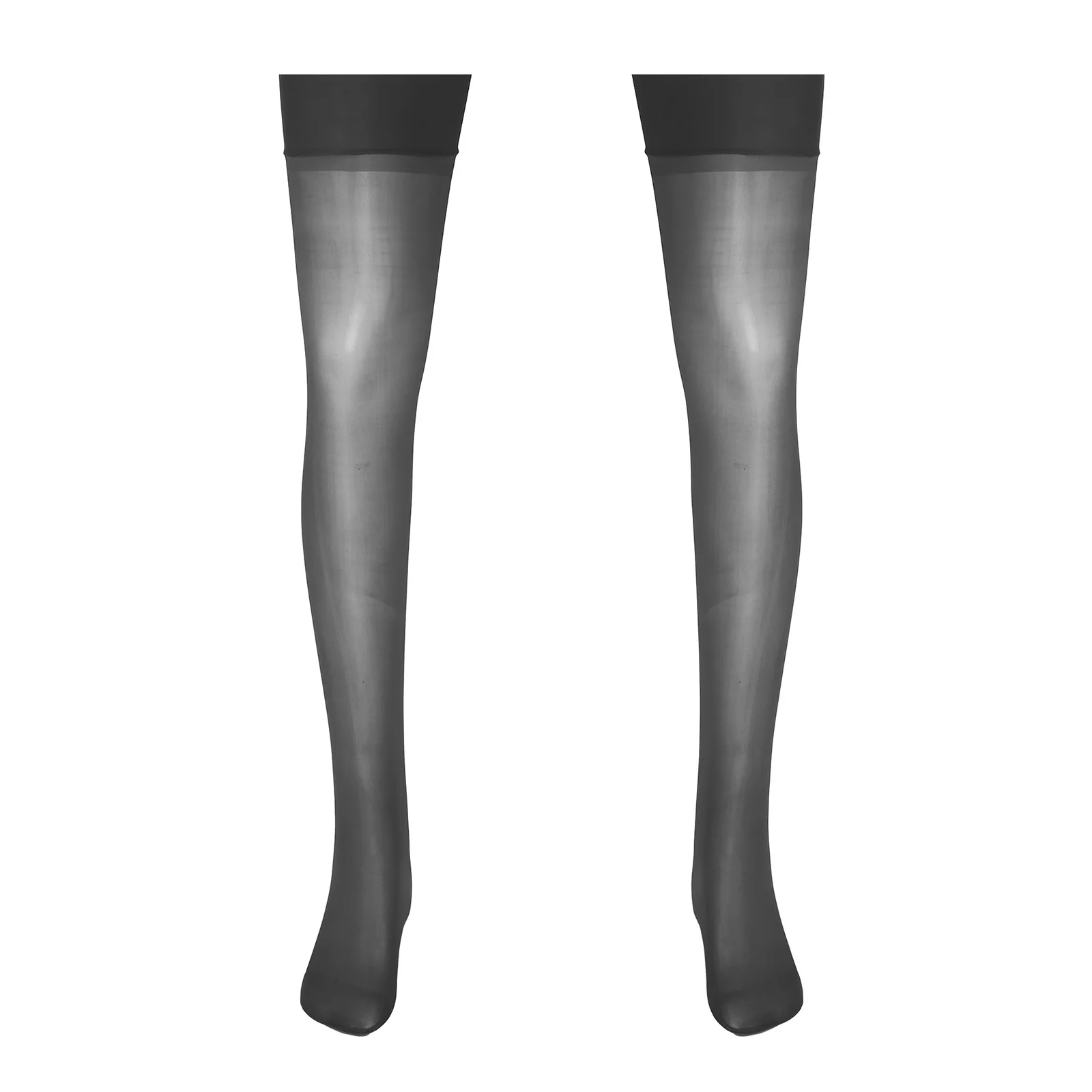 Men Stockings Mens Glossy Stockings Lingerie Nightwear Exotic Socks See-through Thin Shiny Stretchy Sheer Thigh High Socks For Club Pole Dance