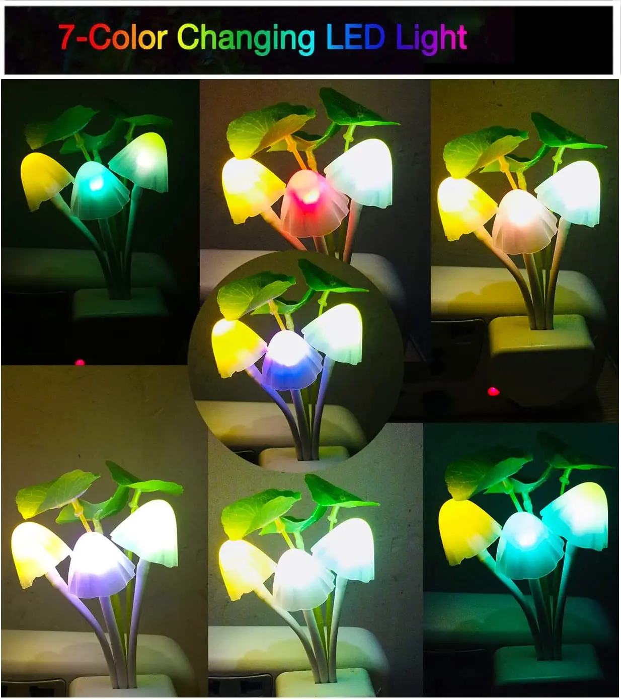 LED Sensor Night Light Mushroom Silicone Nightlights for Adults Kids US/EU Plug 110V/220V 1PC led night light night light led night lamp