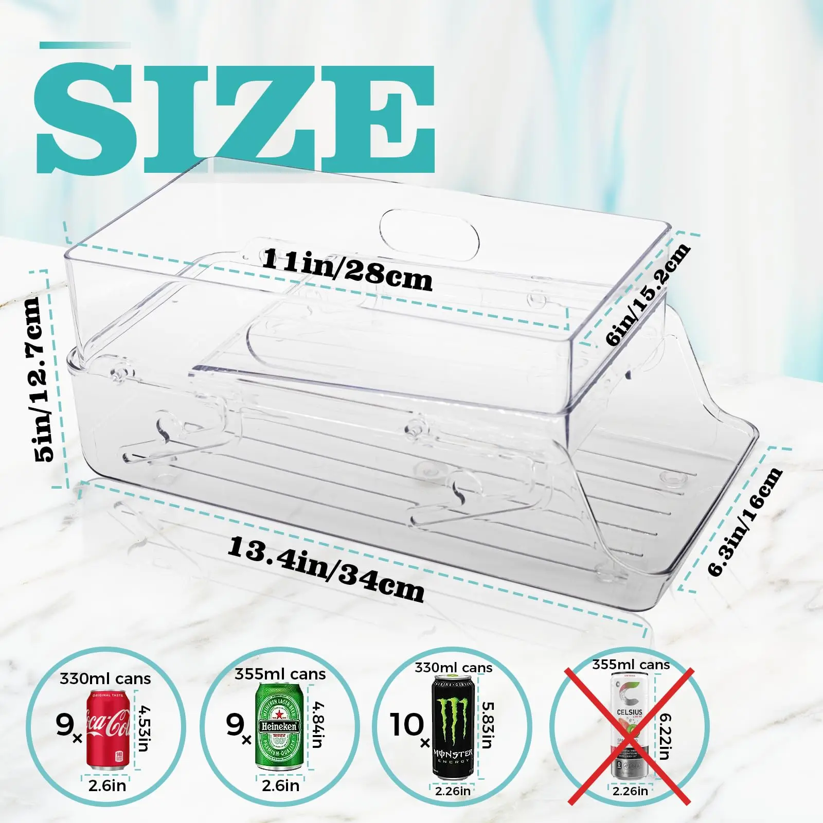 2 Pack Soda Can Organizer Dispenser for refrigerator 2 Tier Automatic Rolling Beverage Beer Soda Can Holder for Fridge, Pantry 4
