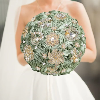 Bouquet da sposa verde Sposa damigella d'onore Fiore da sposa