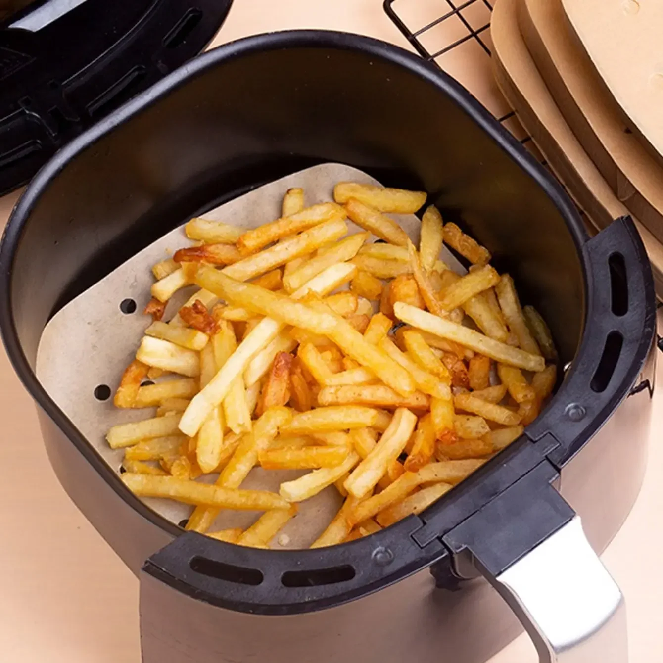 100pcs Square Air Fryer Liners with Perforations