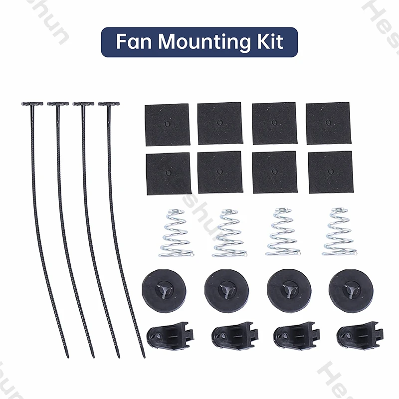 7" Electric Radiator Cooling Fan Assembly Kit High Performance Cooling Radiator Fan 12V 80W 800 CFM Mount Kit Universal Black electric fan