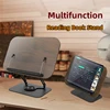 Reading Books Holder Desktop Book Laptop Stand with 360° Rotating Base Wooden Panel & Page Clips Foldable and Angle for Textbook 1