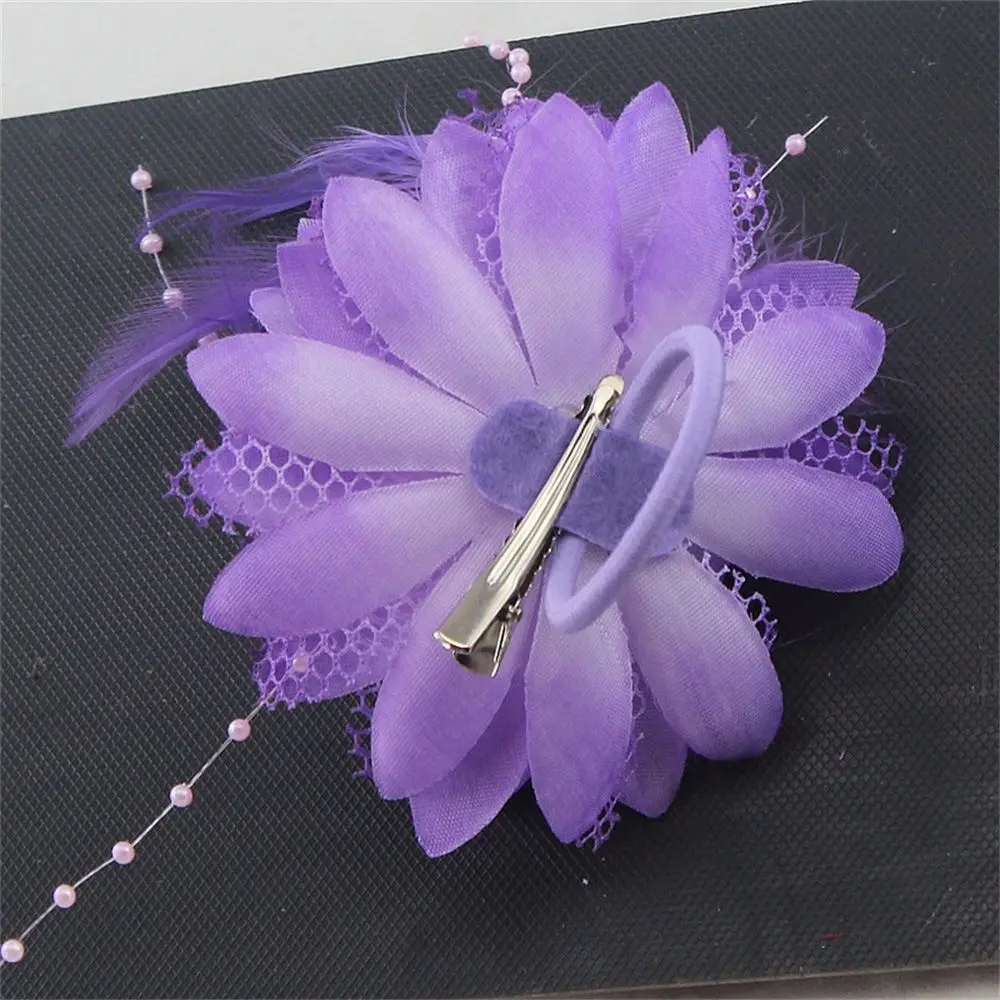 Fascinator Brooch Latin Dance Performance Wedding Hair Accessories Feathers Hair Clip Bridal Hairpin Headdress Wrist Flower
