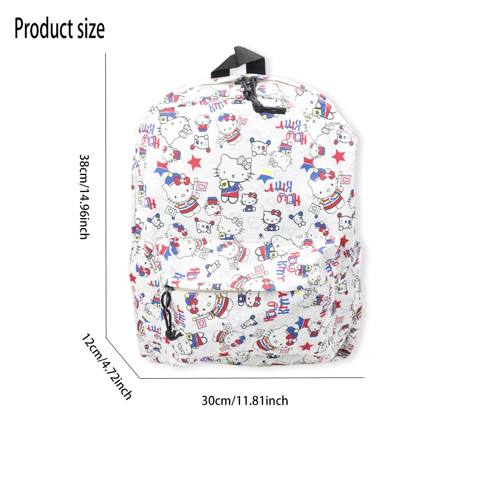 Sanrio KT cat trendy and versatile school bag, graffiti student women's backpack, lightweight and large-capacity backpack