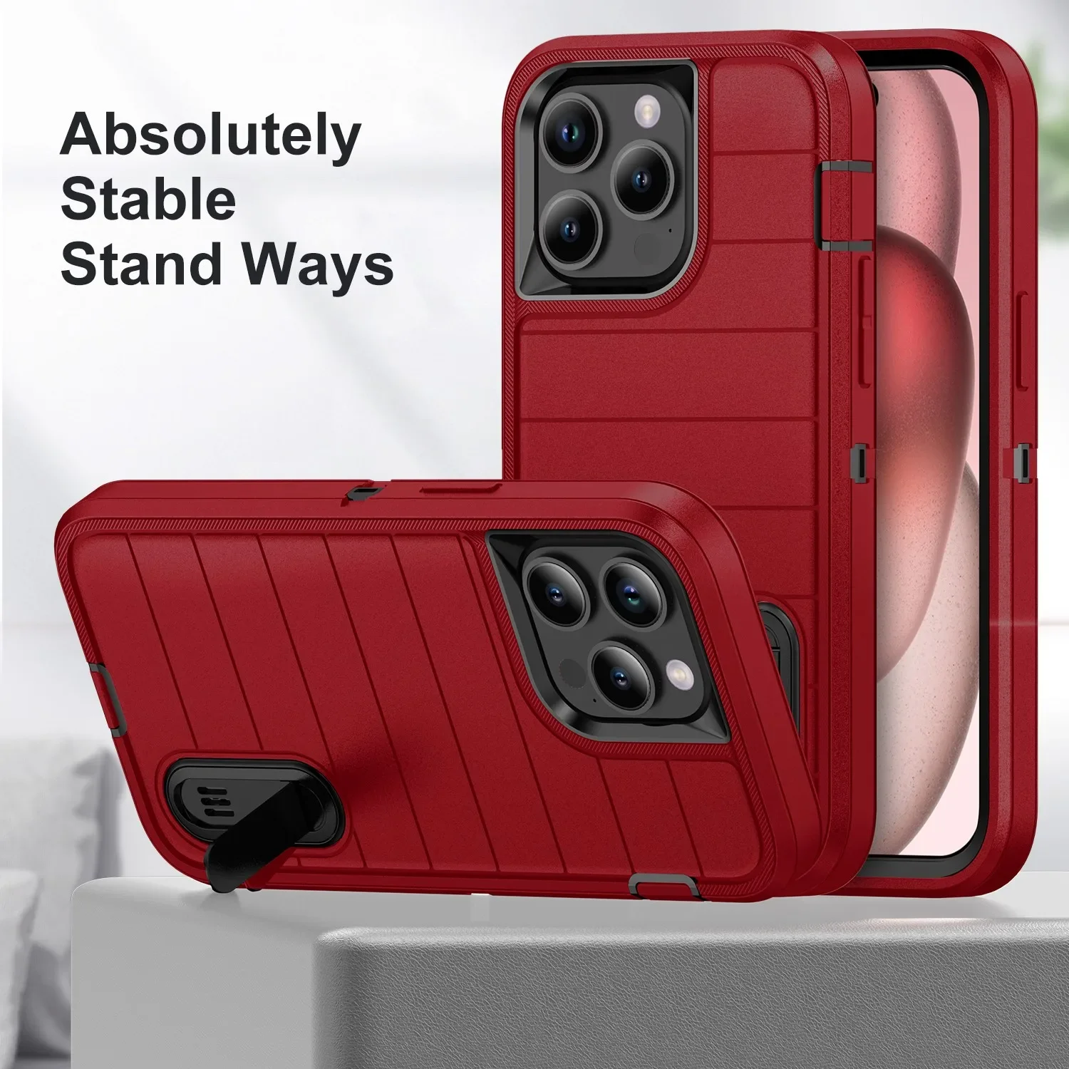 Heavy Duty Shock Absorption Full Body Protective Silicone Rubber Phone Case