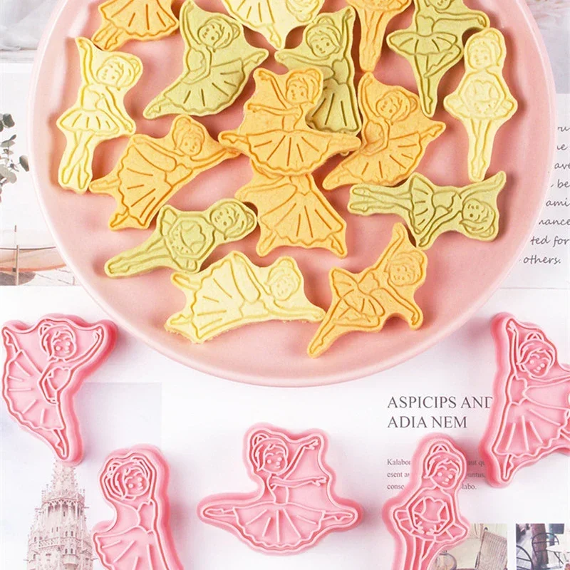 Cookie Cutter 8Pcs/set Dancing Lady Ballet Girl Fondant Embosser