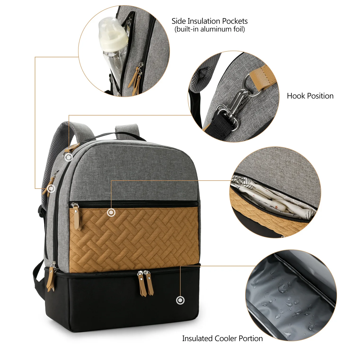 Baby Bag  Diaper Bag Backpack Baby Bottle Bag for Parents Stylish Baby Bag OrganizerSophisticated and Spacious Backpack 3