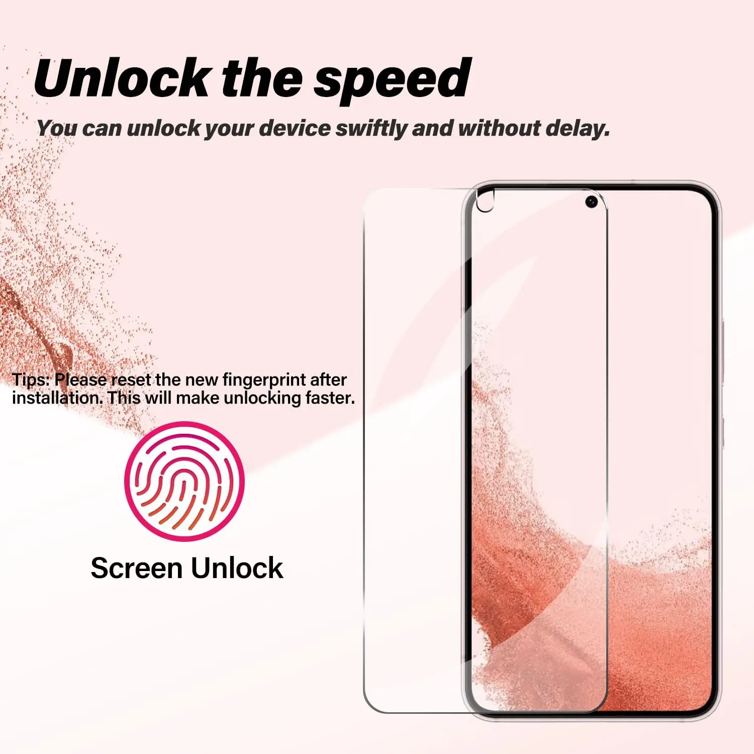 1/4Pcs Fingerprint Unlock Tempered Glass For Samsung Galaxy