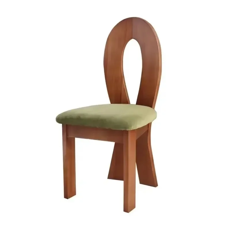 Modern Retro Nordic Light Luxury Medieval Fashion Universal Solid Wood Dining  Mermaid Back Chair Simple Home Living Room Chair