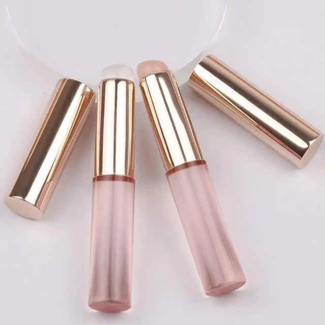 Silicone Lip Brush With Lid Round Head Makeup Brush Lipstick Applicator Multi-Use Mini Concealer Brush Portable Makeup Tool