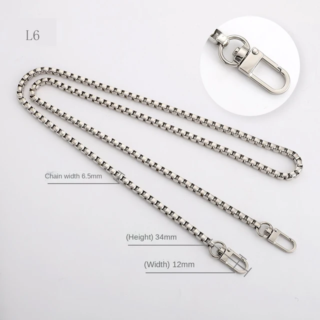 Multicolor Bag Chain Accessories Gold Women's Shoulder Bag Chain Metal Bag Chain Strap Crossbody Bag Parts Belt Chain for bags L06-Bright silver
