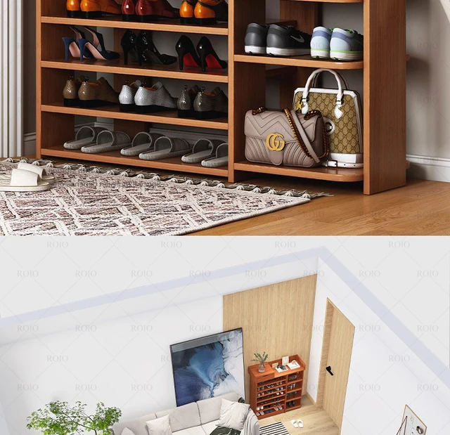 Double-row Wooden Shoe Rack Save Space Boots Shoes Storage Organizer  Large-Capacity Home Furniture Shoe Cabinet With Drawer - AliExpress