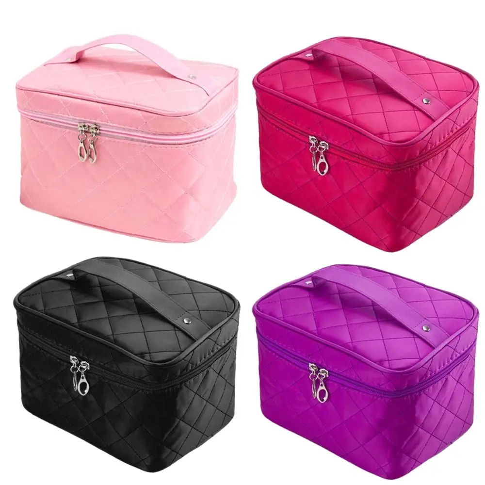 

Travel Quilted Cosmetic Bag Multifunctional Large Capacity Waterproof Handbag Cosmetic Cases Women