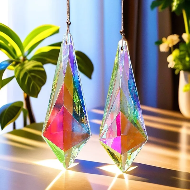 Crystal Sun Catcher Prisms Windows Garden Patio Hanging Suncatchers Glass Prism Rainbow Maker 1PC