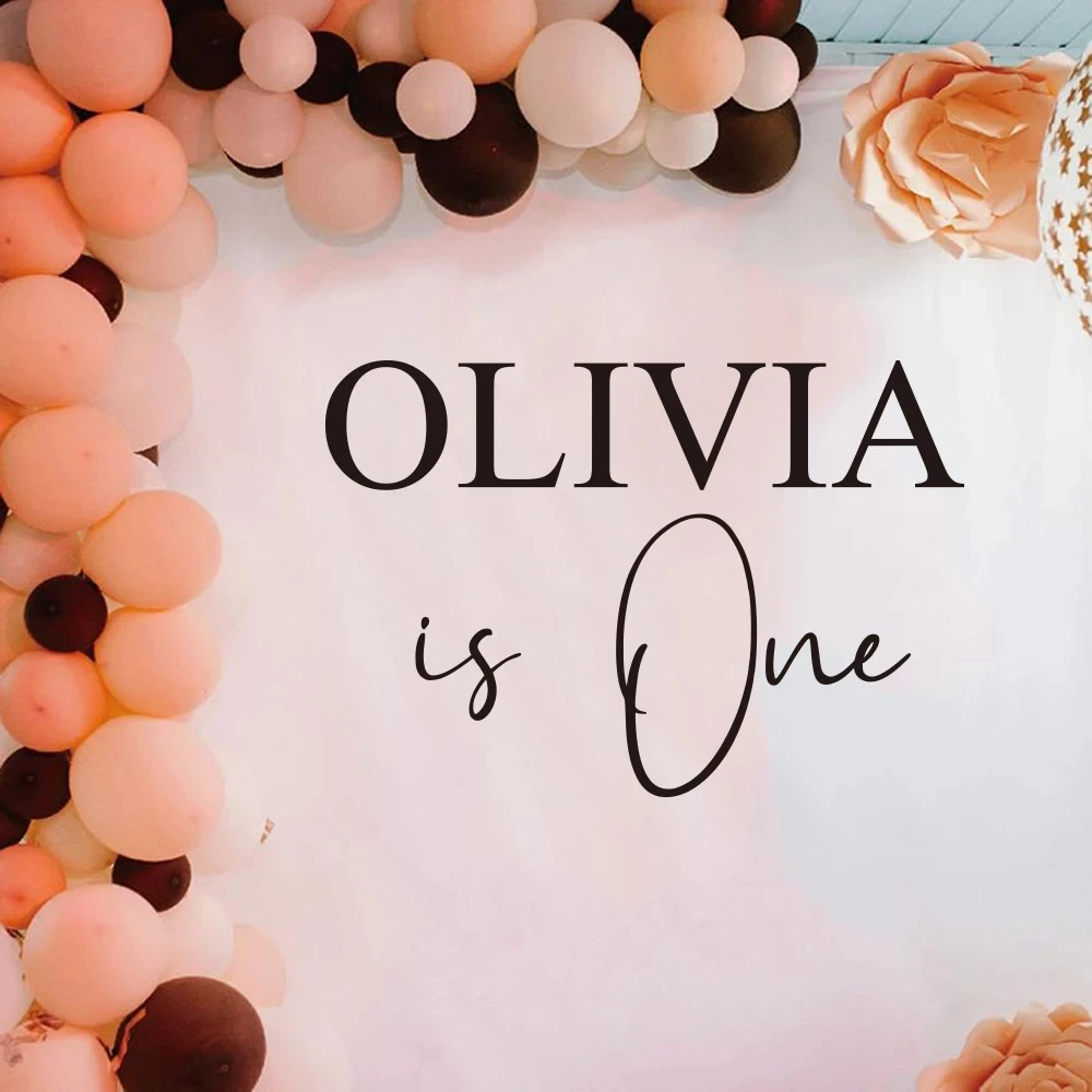 Nome Personalizzato Buon Compleanno Adesivo Da Parete Decalcomania Festa Di Buon Compleanno Sfondo-Primo Compleanno Per Palloncino Arco Decor Cc18