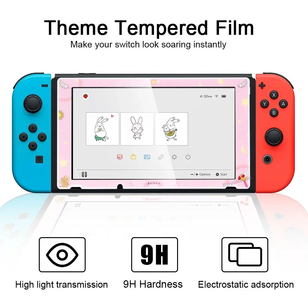 Protezione Schermo Anti-Graffio Rosa HD Trasparente per Console di Gioco Switch, Vetro Temperato Premium - immagine 5
