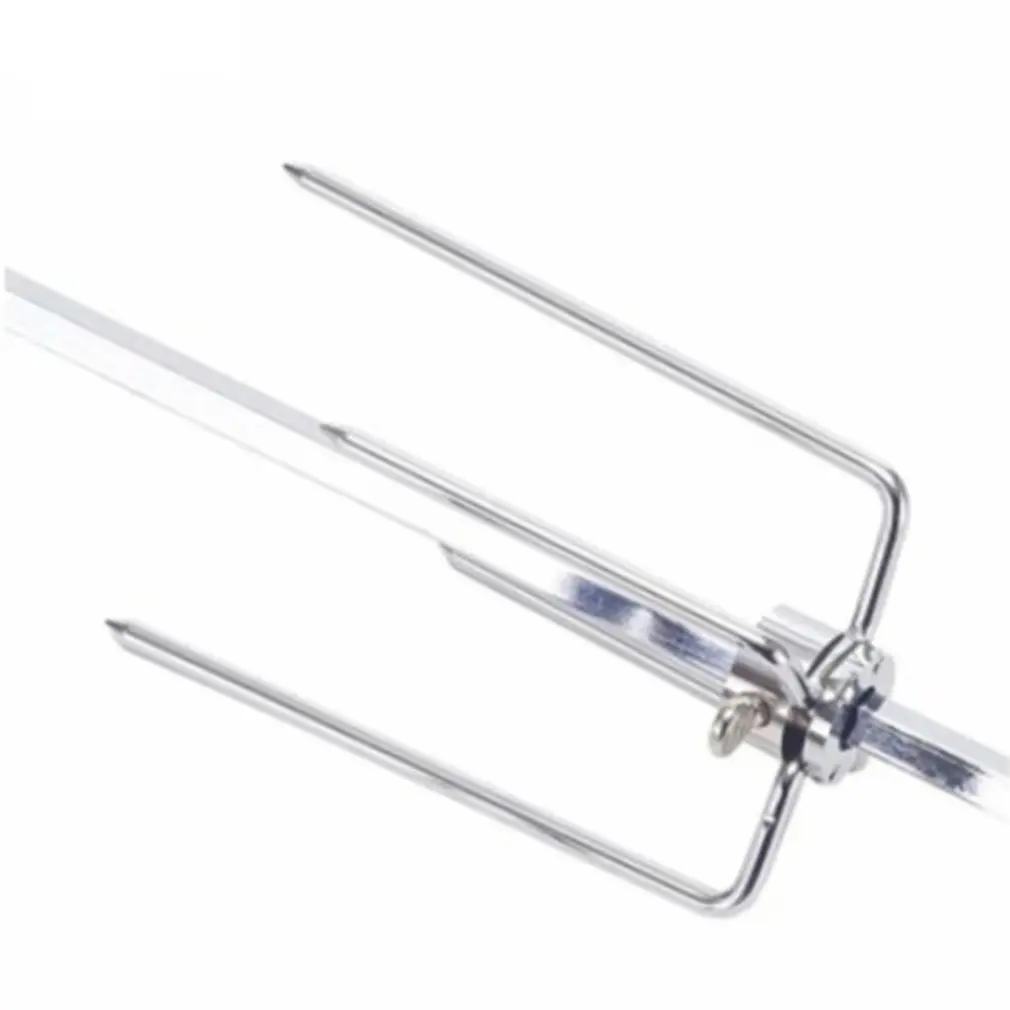 Portable BBQ Rotisserie Fork Stainless Steel Spit BBQ Forks Charcoal Chicken Grill Roast Meat Barbecue Fork Tool 1Pcs barbecue tools