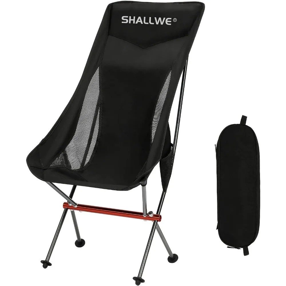 

Ultralight High Back Folding Camping Chair, Upgraded All Aluminum Structure, Built-in Pillow, Side Pocket & Carry Bag