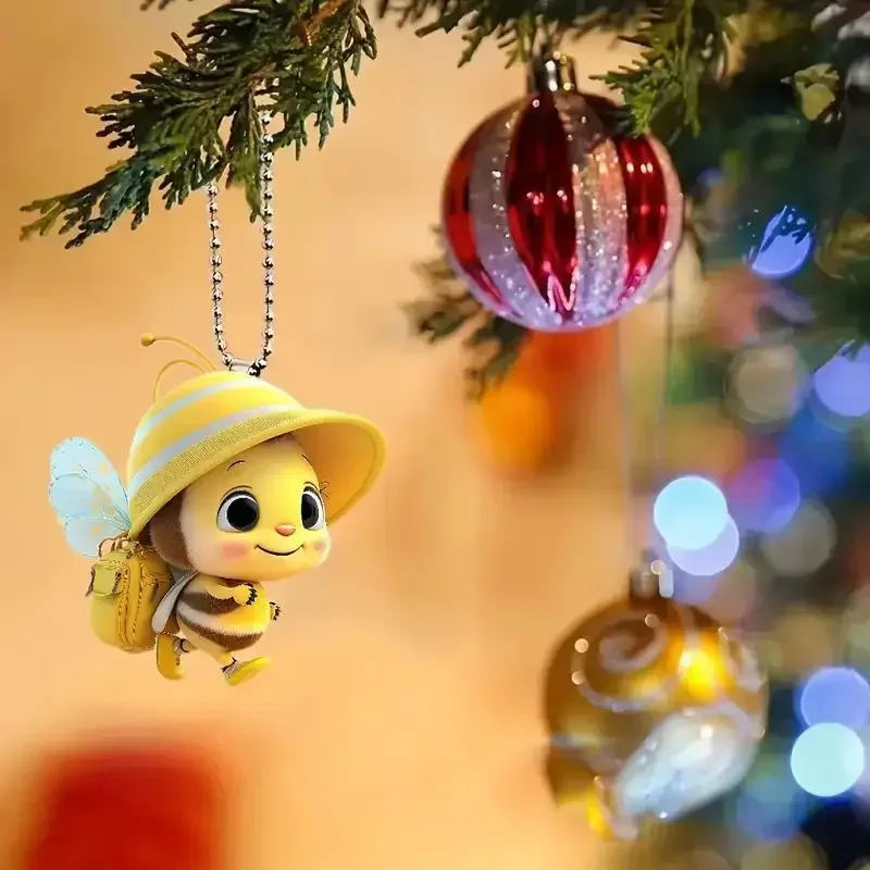 Cute Little Wasp Car Rear View Mirror Holder, Bee Car Hanging Ornament, A Gift for Bee Lovers, Automotive Interior Decorations 4