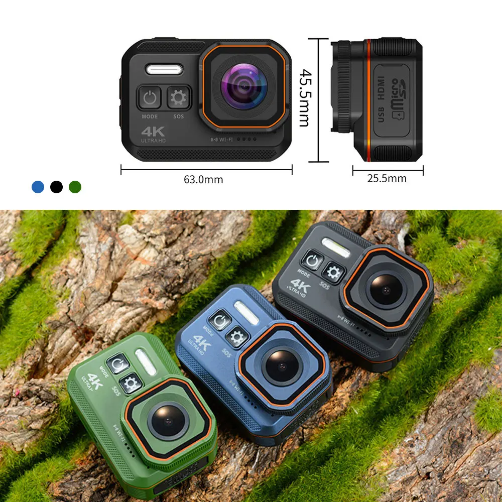 New Ultra HD 4K Sports Camera Remote Control 2 Inch Screen Sports Camera 1080P 60 Fps Waterproof Helmet Go Sport Pro Hero 5 Cam