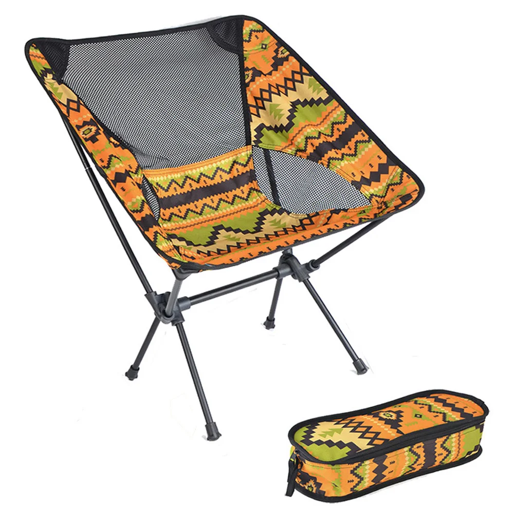 HooRu Folding Fishing Moon Chair Portable Backpacking Lightweight Camping Tourist Chairs with Carry Bag for Beach Travel Picnic