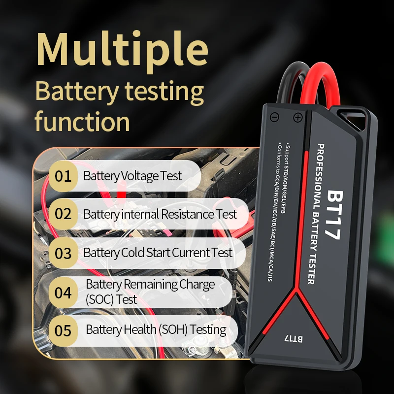 Battery Tester Inspection Tools Car Diagnostic Tool Automotive Novelties Auto Accessories Maintenance Automobiles Parts - 2