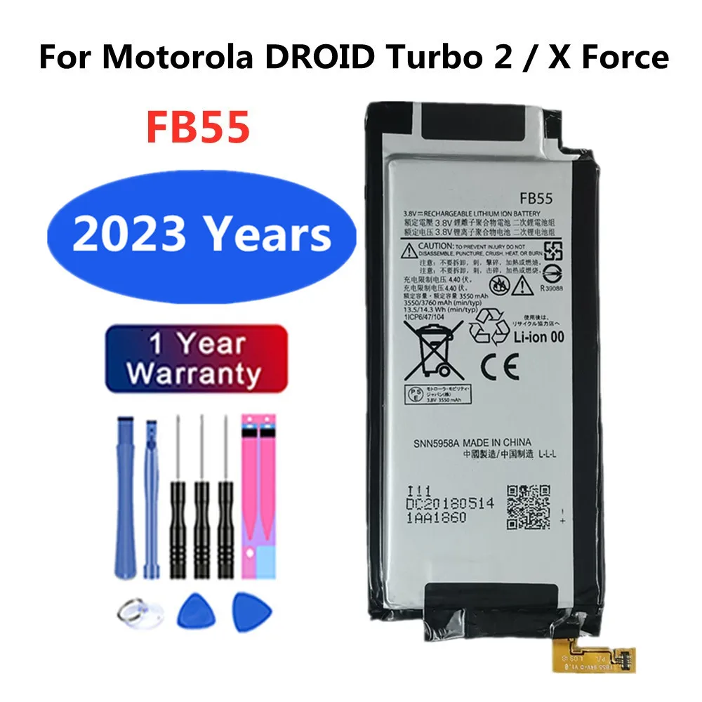 

2023 Years FB55 Battery For Motorola Moto DROID Turbo 2 XT1585 XT1581 XT1580 Moto X Force 3550mAh Smart Mobile Phone Bateria