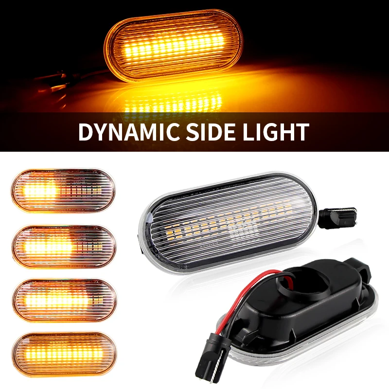 2PCS For VW Transporter T5/Multivan Caravelle Amarok Bora Golf3/4 Lupo Vento Dynamic LED Side Marker Signal Light Indicator Lamp