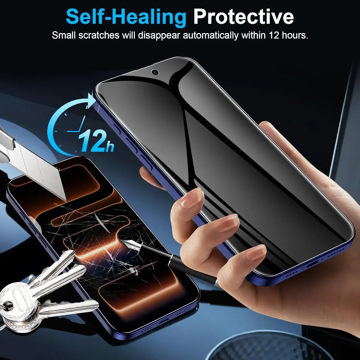 Pack of Anti-Spy Privacy Screen Protectors - Soft Hydrogel Films
