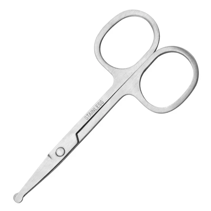 Multifunctional Stainless Steel Nose Hair Cut Round Head Small Scissors Manual Eyebrow Trimming Beard Scissors Beauty Tool
