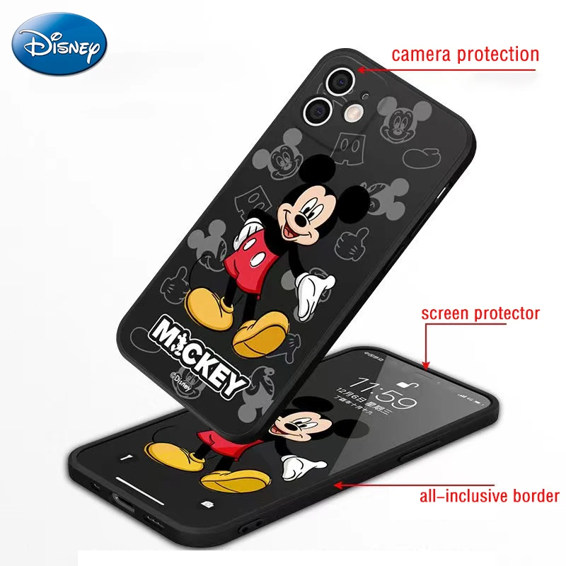 Donald Duck Mickey Minnie Mouse case For iPhone 13 12 11 Pro Mini X XR XS Max SE 6 6S 7 8 Plus Phone Case liquid silicone cover iphone 12 pro max leather case