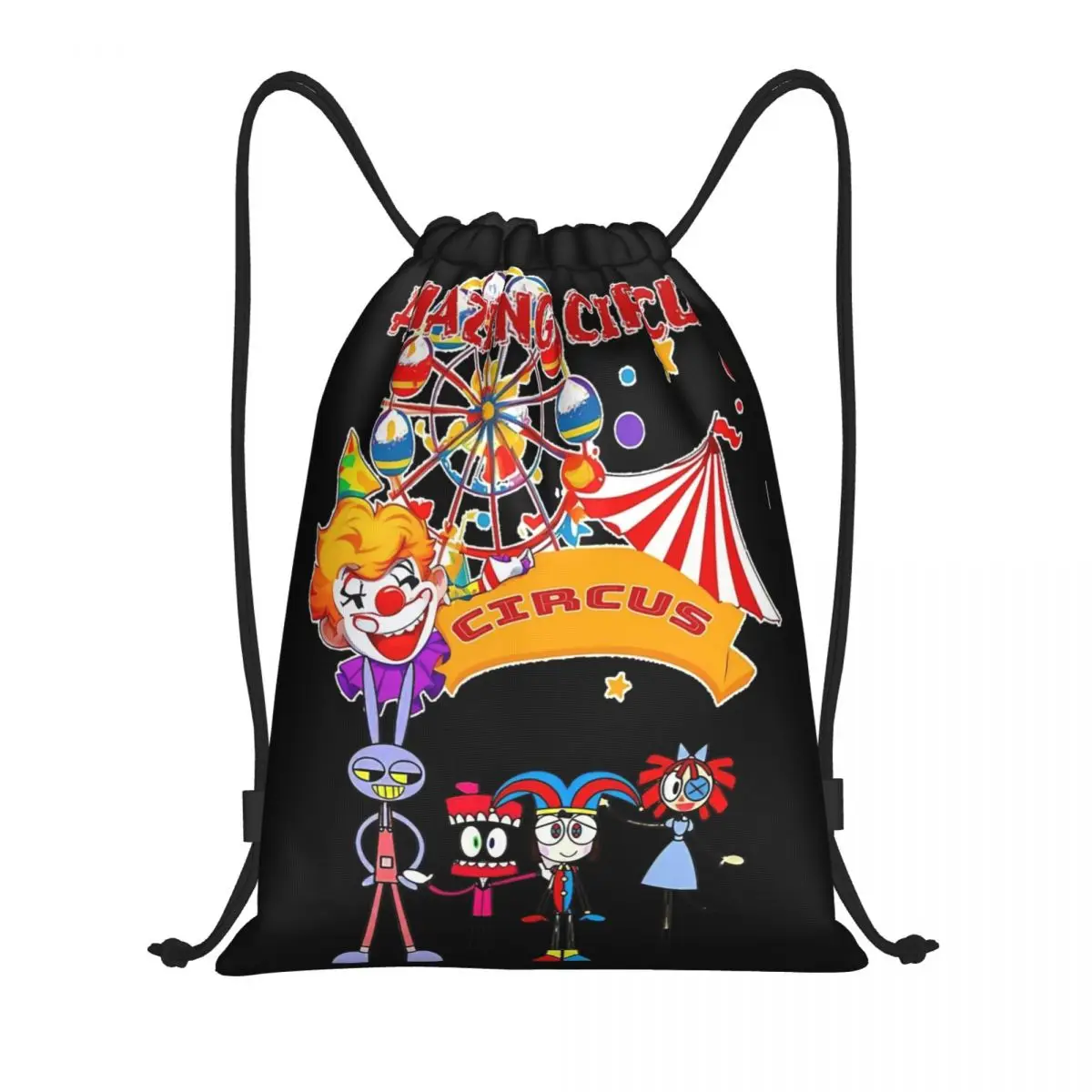 

The Amazing Digital Circus Drawstring Backpack Sports Gym Bag Pomni Jax String Sackpack for Hiking