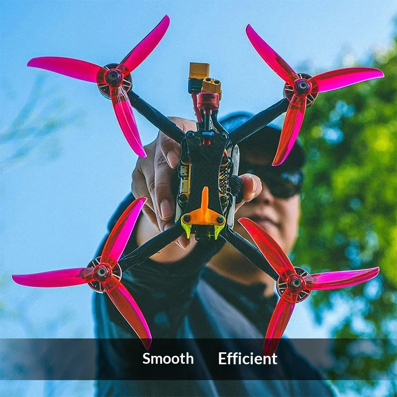 Hélices drone FPV 3 pouces rouges, lot de 5 paires en polycarbonate pour quadcopter