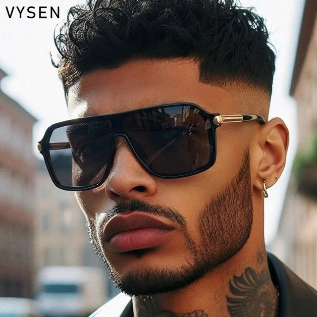 Steampunk une pièce bouclier lunettes de soleil hommes 2026 marque de luxe Vintage surdimensionné métal grand cadre lunettes de soleil pour homme lunettes de sport 1
